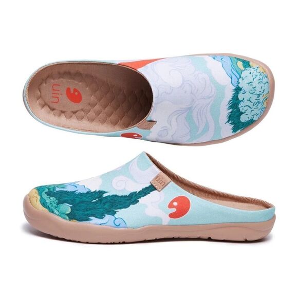 UIN Men\'s Comfort Shoes Casual (Van Gogh Wheatfield with cypresses- Slipper) main image 4
